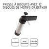 Presse-biscuit - Dr Oetker - ref. 1980 - 12 disques de motif - Alliage d'aluminium - Acier inoxydable