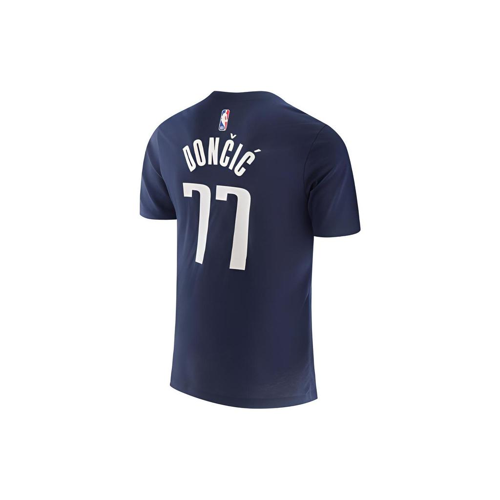 Jordan Luka Doncic #77 Dallas Mavericks NBA Basketball Round Neck Short Sleeve T-Shirt Men Tops Navy-Blue CV9973-421