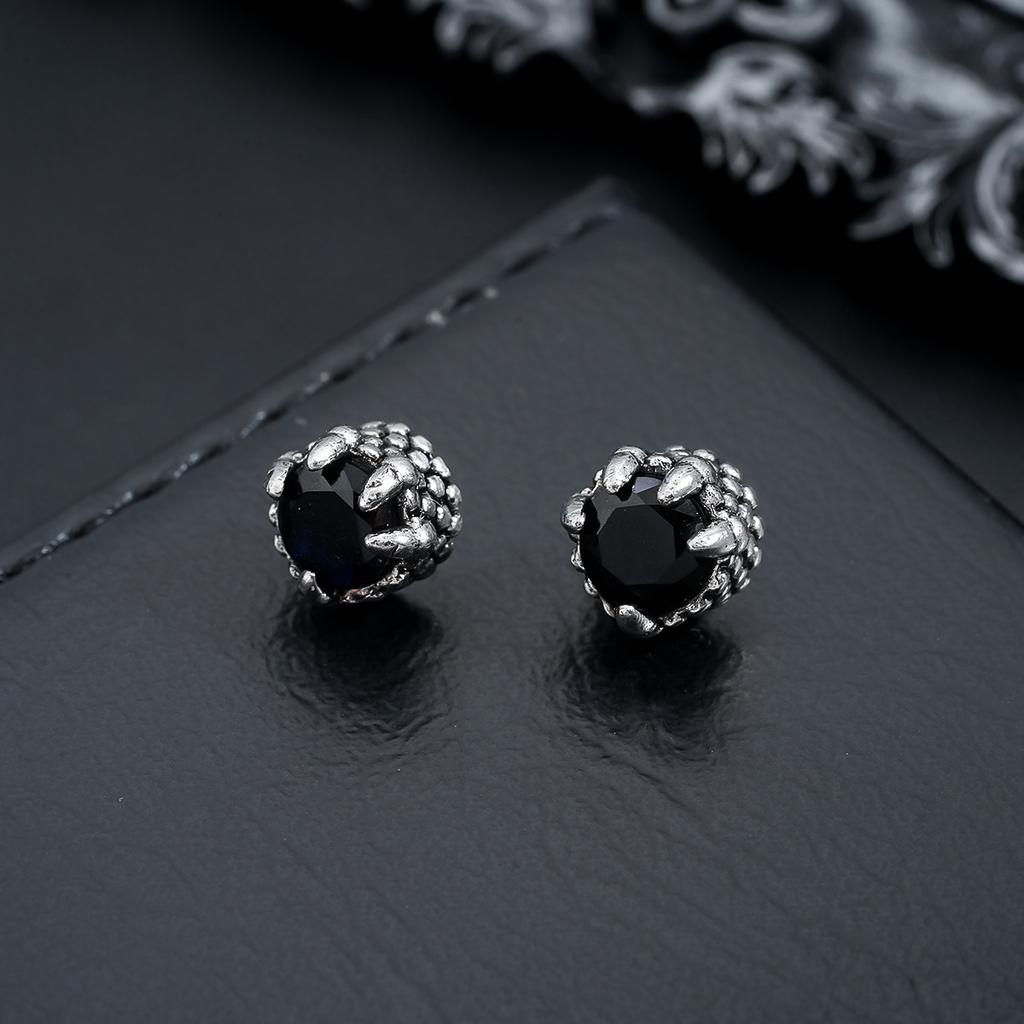 Retro Dragon Claw Zircon Magnetic Stud Earrings Non Pierced Ear Clips For Men Women Punk Gothic Edgy Accessories Gifts