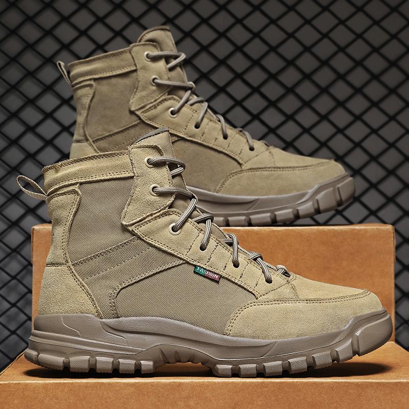 Fashion Vintage Style Men's High Top Shoes Lace Up Sneakers Outdoor Sport Desert Motorcycle Boots Mid-calf Ankle Boots Man Walking Shoes