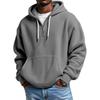 Herren Hellblauer Kapuzenpullover mit durchgehendem Reißverschluss, Mesh-Pullover mit Kängurutasche, Lässige Jacke mit Reißverschluss vorne