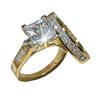 2Pcs/Set Women Ring Set Zinc Alloy Metal Rings with Rhinestones Claw Bezel Setting Classic