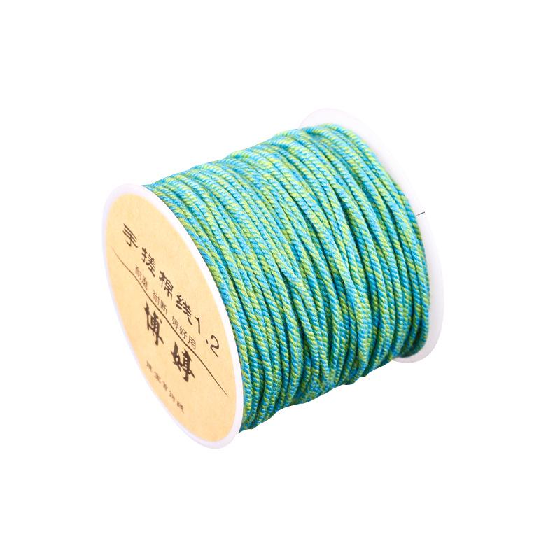 20m Multicolor Tie-Dyed Cotton Thread for DIY Moon Bodhi Bracelet