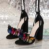 Summer Fretwork Butterfly-knot High Heel Sandals Women Open Toe Ankle Strap Stripper Banquet Ladies Shoes