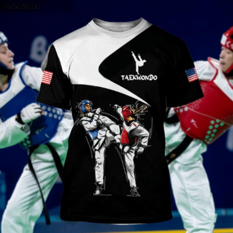 Sport Summer Men'S T-Shirt Wrestling Taekwondo Casual Sport O Collar Quick Dry Loose Short Sleeved Fashion Street Fitness Top