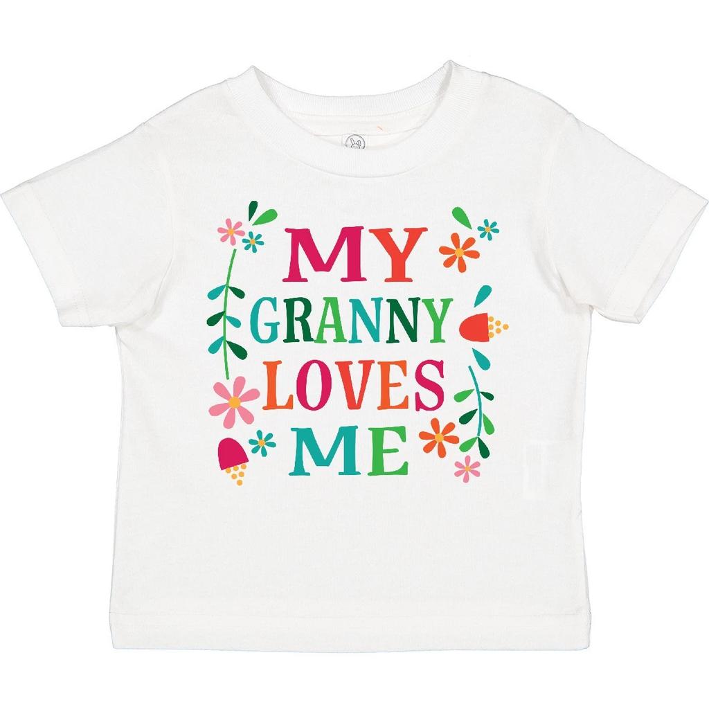 Inktastic Granny Loves Me Girls Toddler T-Shirt From Childs Cute Floral Outfit