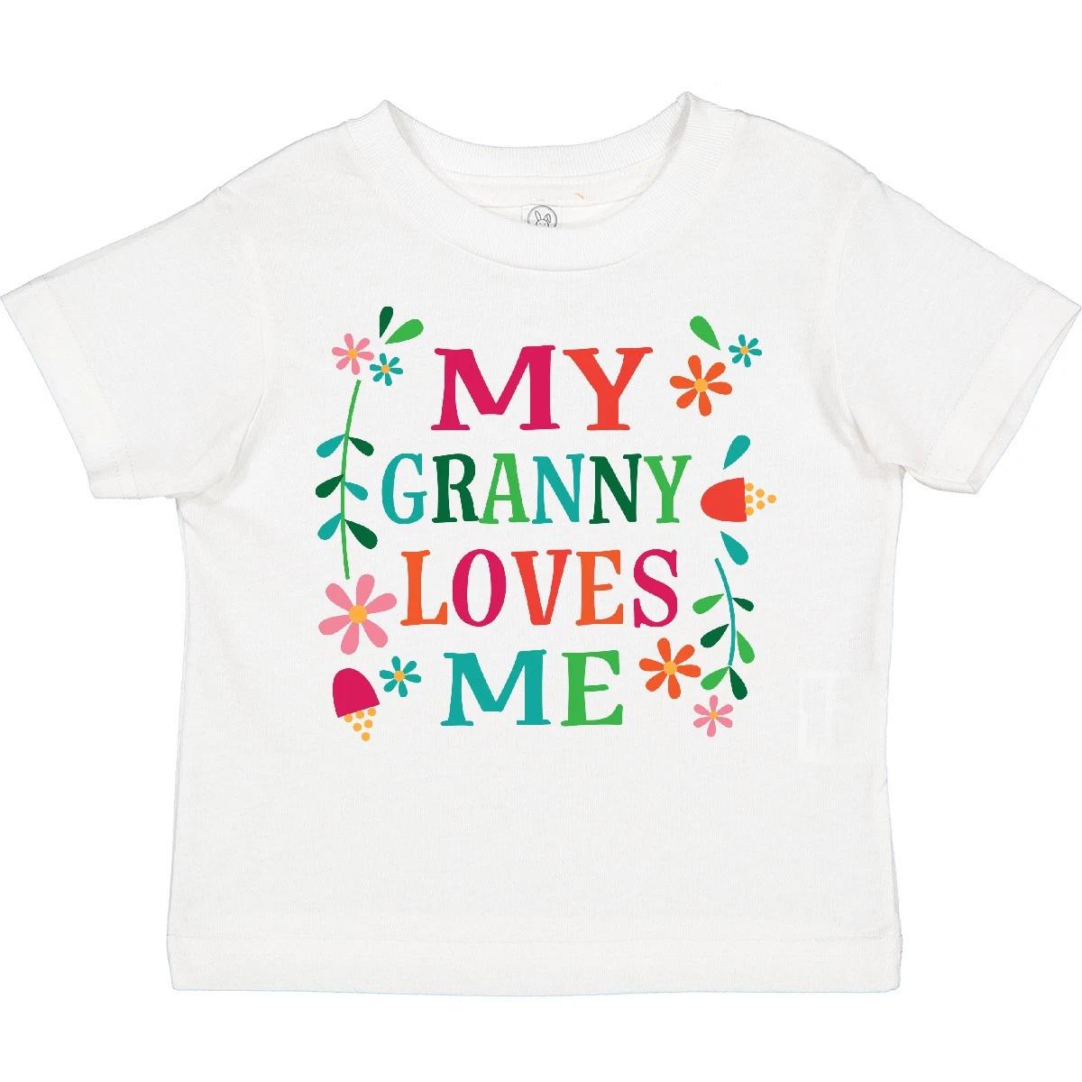 Inktastic Granny Loves Me Girls Toddler T-Shirt From Childs Cute Floral Outfit 100