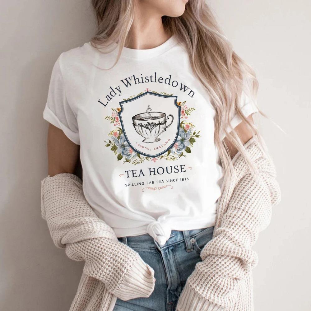 Teacup Lady Whistledown  Shirt Women Graphic Harajuku T-shirt Unisex Fashion Manga Y2k Tshirt kawaii Vintage Tops Female M