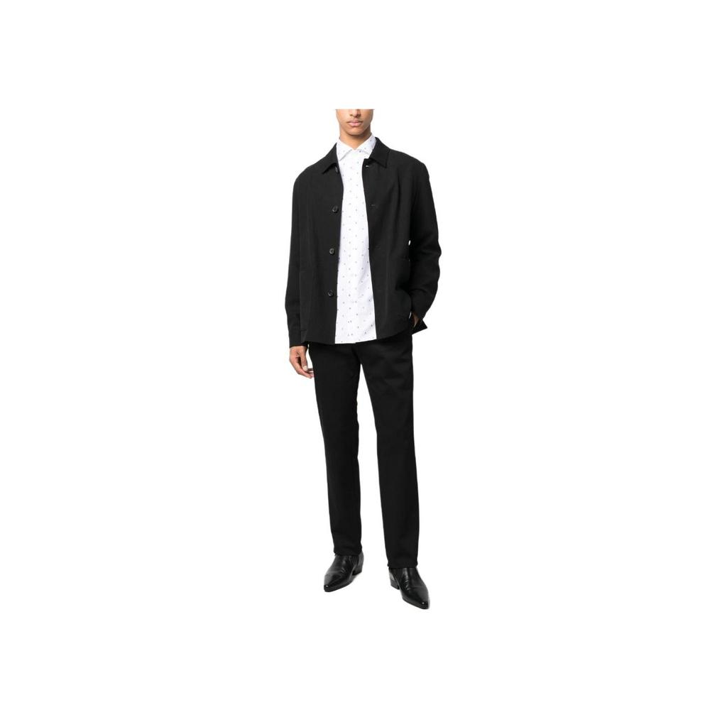 Emporio Armani SS23 Patterned Long Sleeve Shirt Men Shirts White 3R1C86-1K0BZ-F1A5
