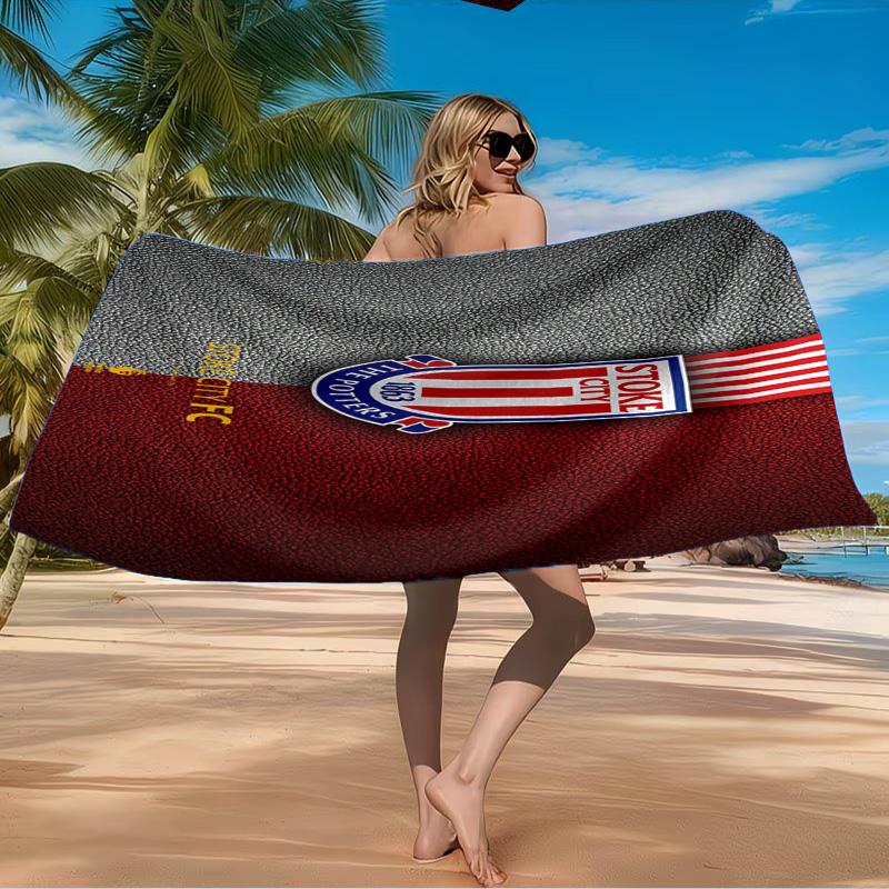 Stoke Football Club Beach Towel Microfiber Beach Towel, Lightweight and Quick-Dry, for Summer Travel, Swimming Pool Fan Birthday Gift