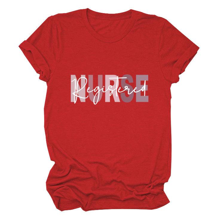 Summer Round Neck Letter Print Top Fashionable Casual Short Sleeved Women's T-shirts