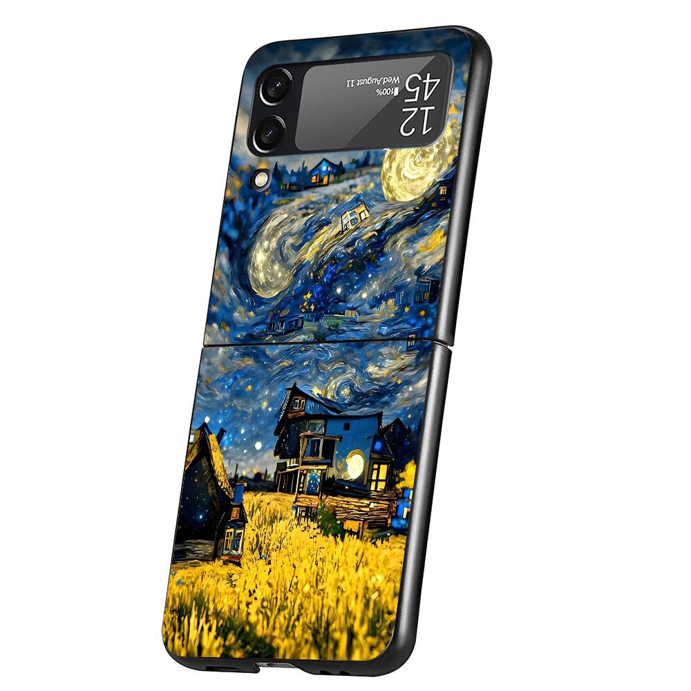 

Starry Night Van Gogh Art Case Phone Cover for Samsung Galaxy Z Flip 7 6 5 4 3 5G ZFlip7 ZFlip6 ZFlip5 ZFlip4 ZFlip3 Black Funda Samsung Z Flip 6