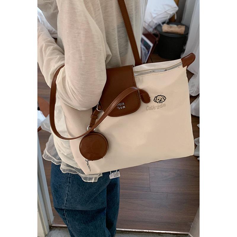 

Casual large-capacity nylon canvas bag women s 2025 new fashion Korean version tote bag simple and versatile shoulder bag
