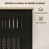 Wooden Slatted Radiator Cover, Crisscross Detailing, Top Shelf, 78 x 19 x 81 cm, Black