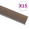 L shaped Stair Edge Protection Profile 15 pcs Aluminum 90 cm Brown