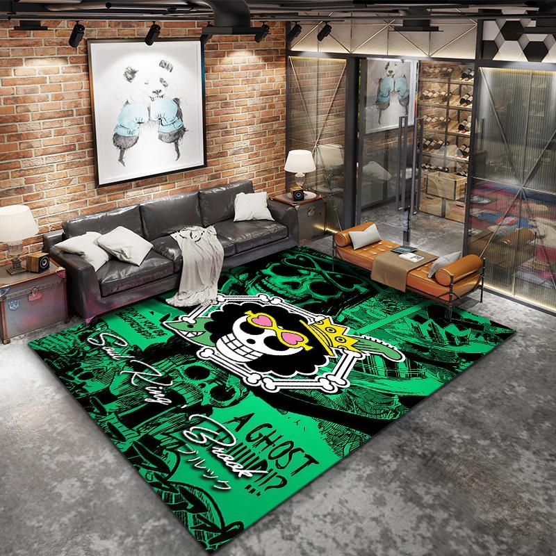 Tapis Tapis Tapis Pirates du Chapeau de Paille One Piece Pour Salon Chambre Maison Décoration de Canapé, Tapis de Sol Antidérapant pour Jouer aux Enfants