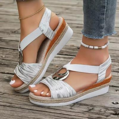 Fashion Women's Wedge Sandals Summer Snake Pattern Platform Sandals Gladiator Shoes Women's Comfortable Casual High Heel Sandals