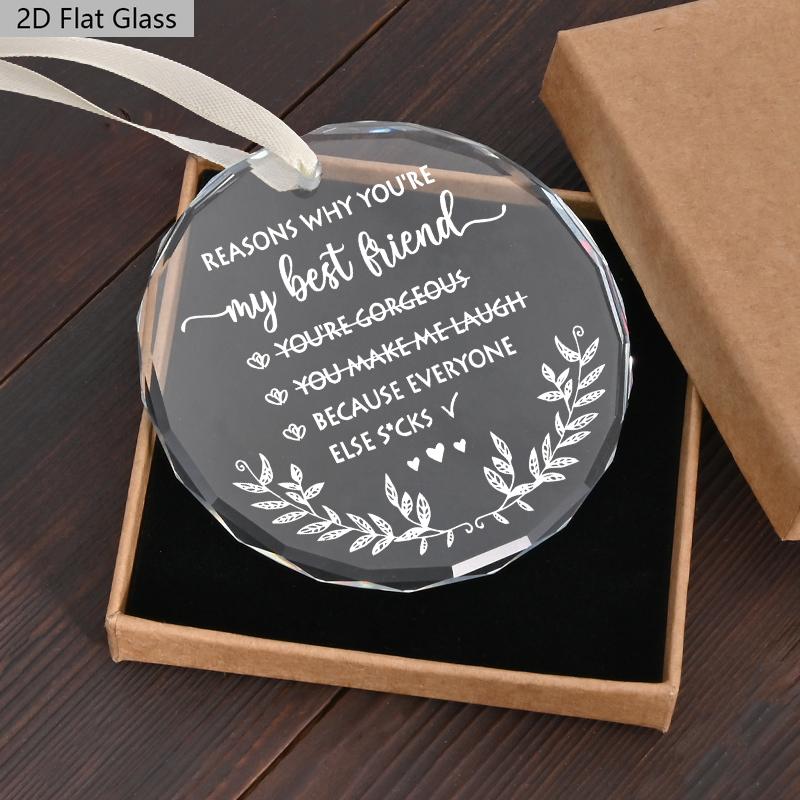 1pc/2pcs Christmas Friendship Ornament Friendship Gifts My Best Friend Ornament Christmas Tree Decoration Glass Ornament Xmas Gift