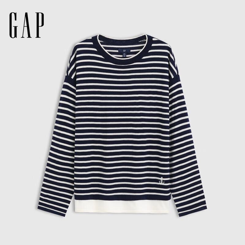 GAP Women's Striped Faux Two-Piece Knit Sweater