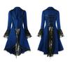 Women Vintage Long-sleeved Waist Back Bandage Lace Stitching Jacket OverCoat