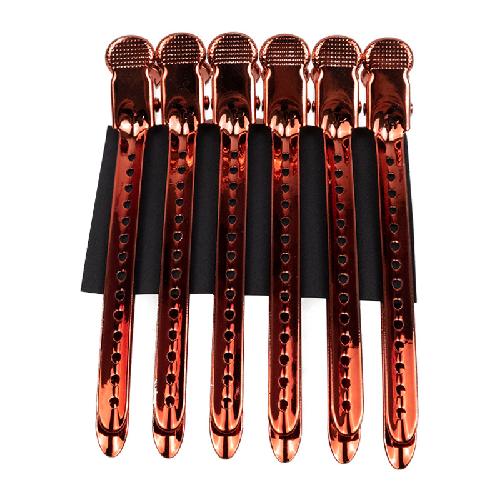 Metallfarbene Stahlklemme Edelstahl-Entenschnabelklemme Ein-Wort-Klemme Handdruck Wellblechklemme Friseursalon Styling Trennwand Positionierungsklemme