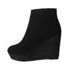 Fashion Platform Women High Heels Wedges Ankle Boots 2025 Winter Suede Designer Shoes Fashion Elegant Short Boots Dress New Trends Pumps