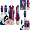 Elegant Mulan Traditional Kimono Dress Full Set For Halloween Party Cosplay