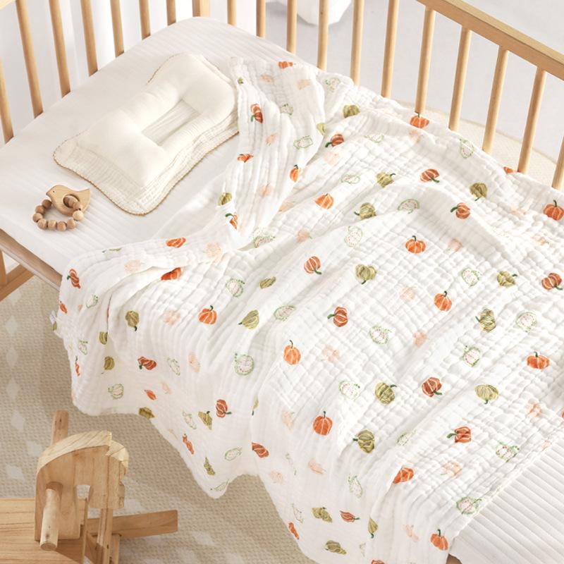 110x110cm High Density Pure Cotton Six-Layer Gauze Baby Bath Towel and Toddler Blanket