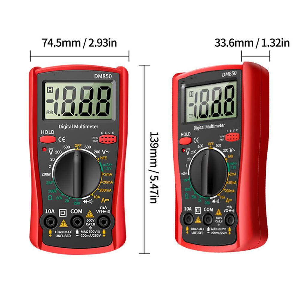 High Multifunctional Accuracy Multimeter Digital Small Household Portable Voltammeter Instrument