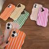 Husă de Telefon Fashion 2 în 1 cu Dungi Lucioase pentru iPhone 13 14 15 16 Pro Max Margini Ondulate Atingere Confortabilă Carcasă Spate Subțire Dură