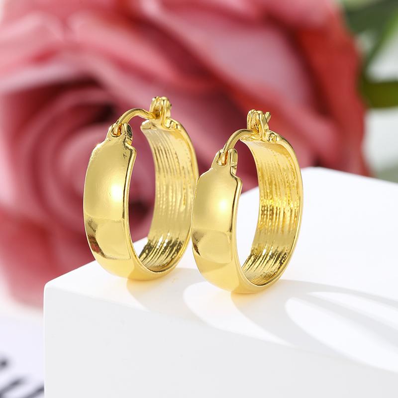 

Fashionable Gold Color Shiny Ring Hanging Earrings Women s Charm Geometric Zircon Birthday Party Gifts