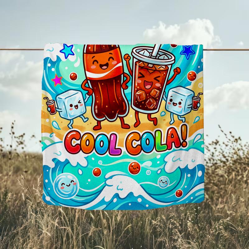 1PC Custom Name Cool Cola Adventure Outdooor Flannel Blankets Throw Blanket All-Season Throw Gift Bedspread for Couch, Bed, Camping Holiday Birthda