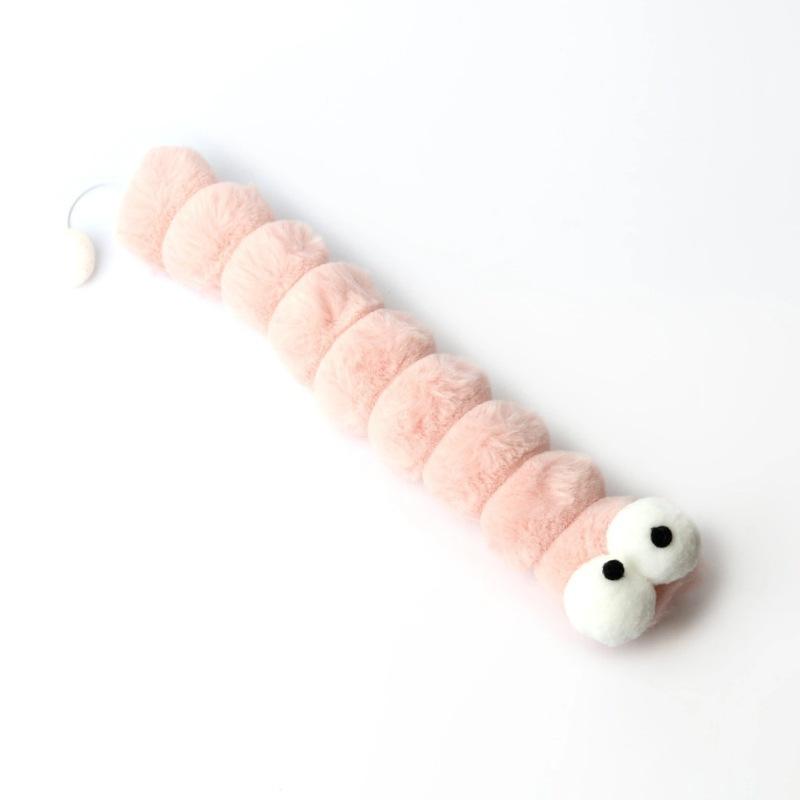 

Plush Cat Chew Toy Cushion Caterpillar Catnip Pillow Teaser Toys for Cats Soft Interactive Cat Toy Supplies рожевий