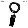 5pcs Plastic Spring Wristband Whistle With Rope Rugby Party Whistle  Training School Soccer Tools