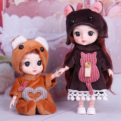 16CM mini pohyblivá 21 spojená panenka Dívčí hračka 3D Big Eyes BJD Princess Kompletní oblečení Kolekce šatů Dětská panenka Dárek