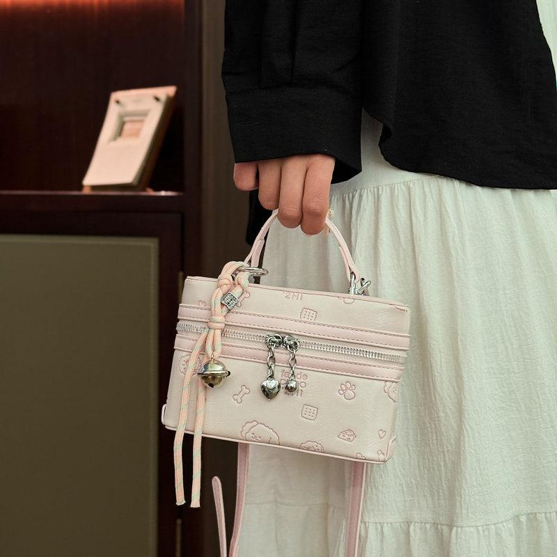 Internet Celebrity Small Bag 2025 New Korean Version Fashion Contrast Small Square Bag Women's Foreign Versatile Shoulder Box Bag Pu