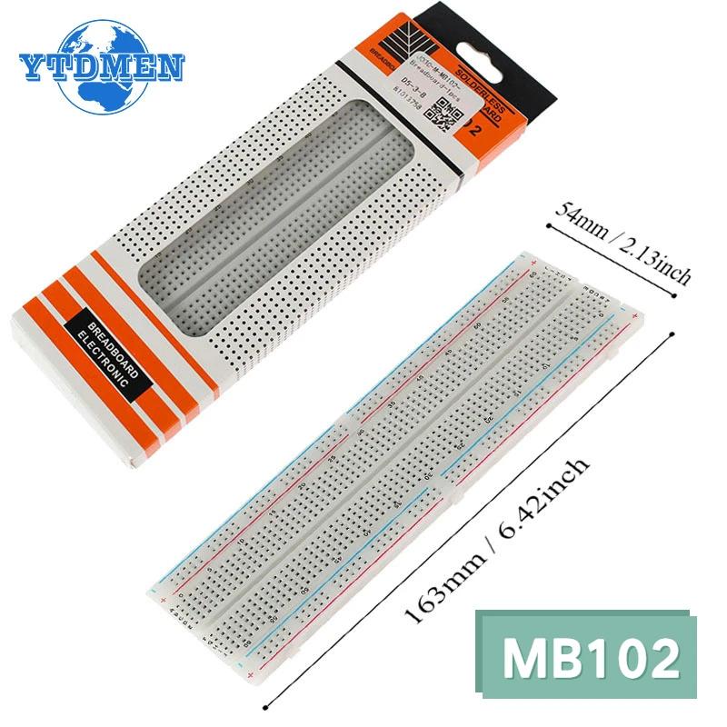 

1PCS MB102 830 Breadboard Solderless PCB Bread Board MB102 Test Develop Experiment Boards DIY Electronic, for Arduino білий