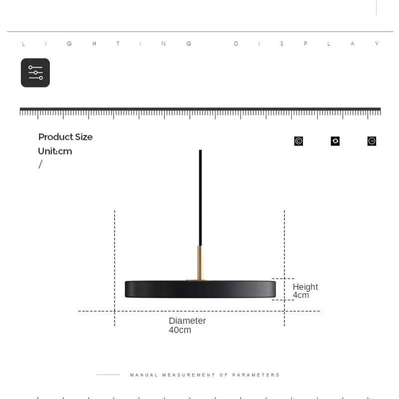 UFO Metal Led Pendant Light Modern Art Design Suspension Round Indoor Hanging Lamp Nordic Kitchen Dining Living Room Home Decor