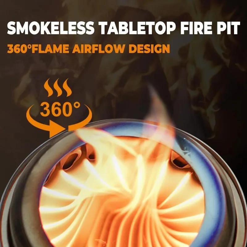 Split Portable Camping Wood Stove Stainless Steel Gas Firewood Burners Backpacking Furnace Windproof Wood Burning Stove Outdoor