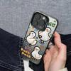 Silver High-Grade Anti-Fall iPhone 15 Pro Max/14/13 Case with Cute White Duck Design