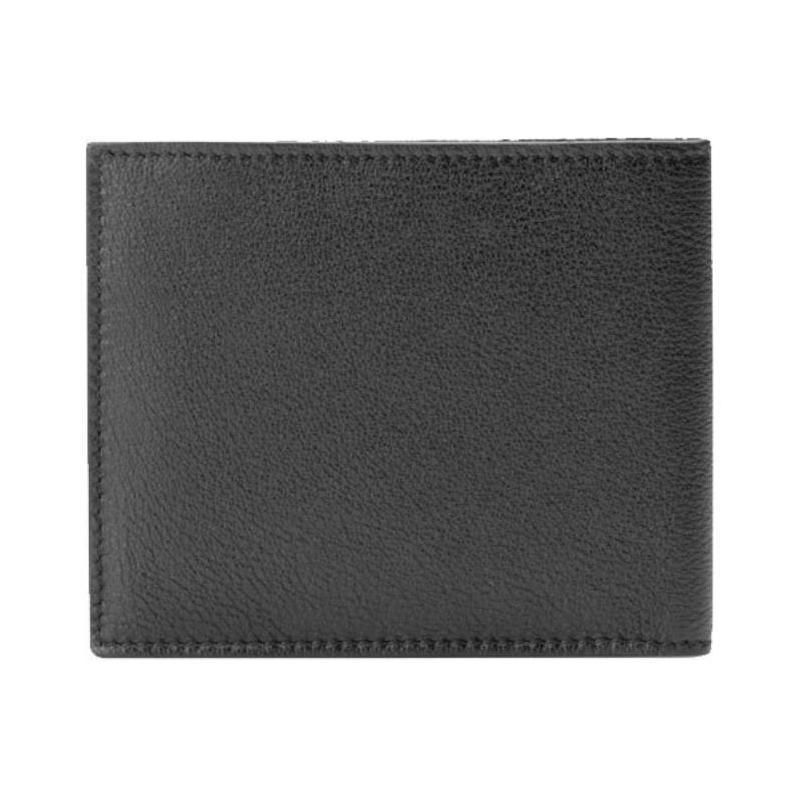 Gucci Printed embossed logo bi-fold built-in card slot leather wallet unisex couple style black