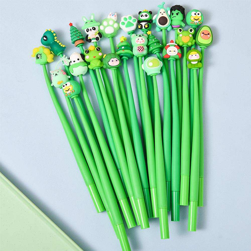 Cartoon Green Series Decompression Ballpoint Shake Pen - Creative Student Prize & Gift Stationery 0.5mm
