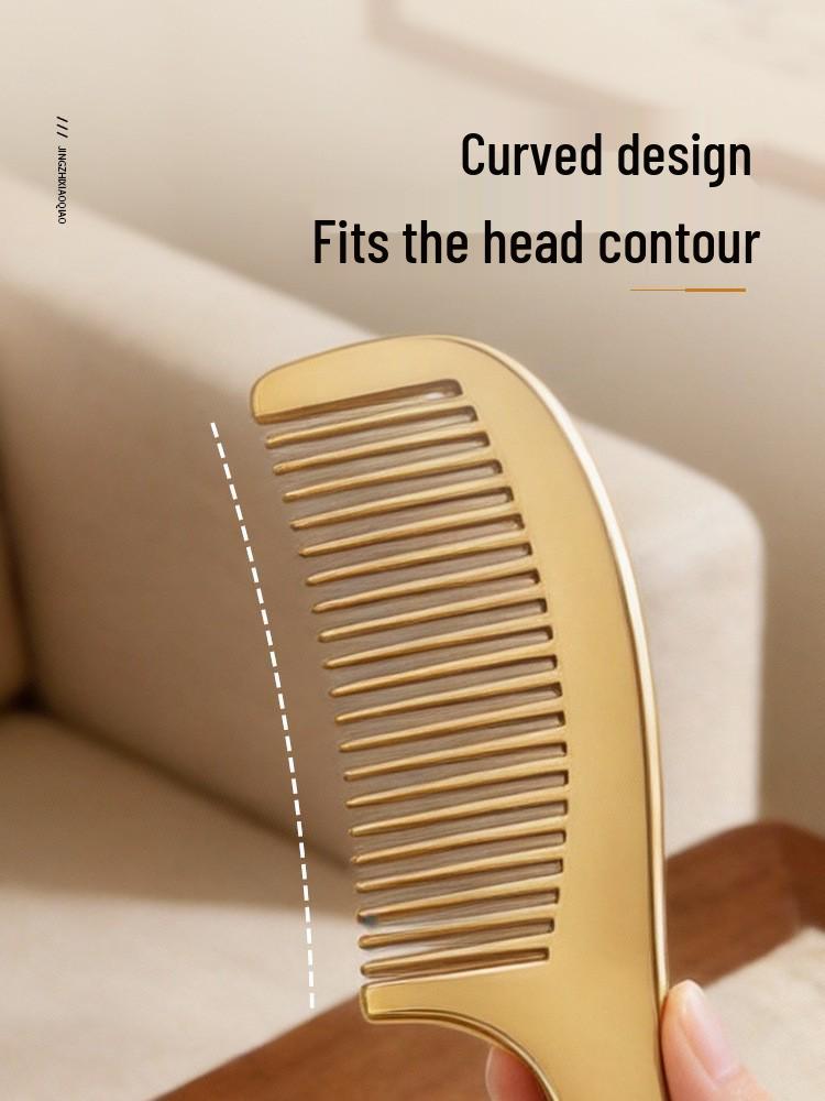 Durable Pure Brass Anti-static Scalp Therapy Comb for Hair Loss Prevention