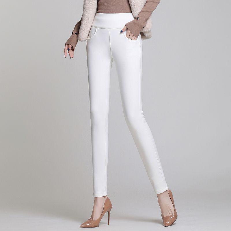 

Women s High-Waisted Tummy-Control White Denim Jeans - Slimming Warm Skinny Pants for Spring 2026 2XL