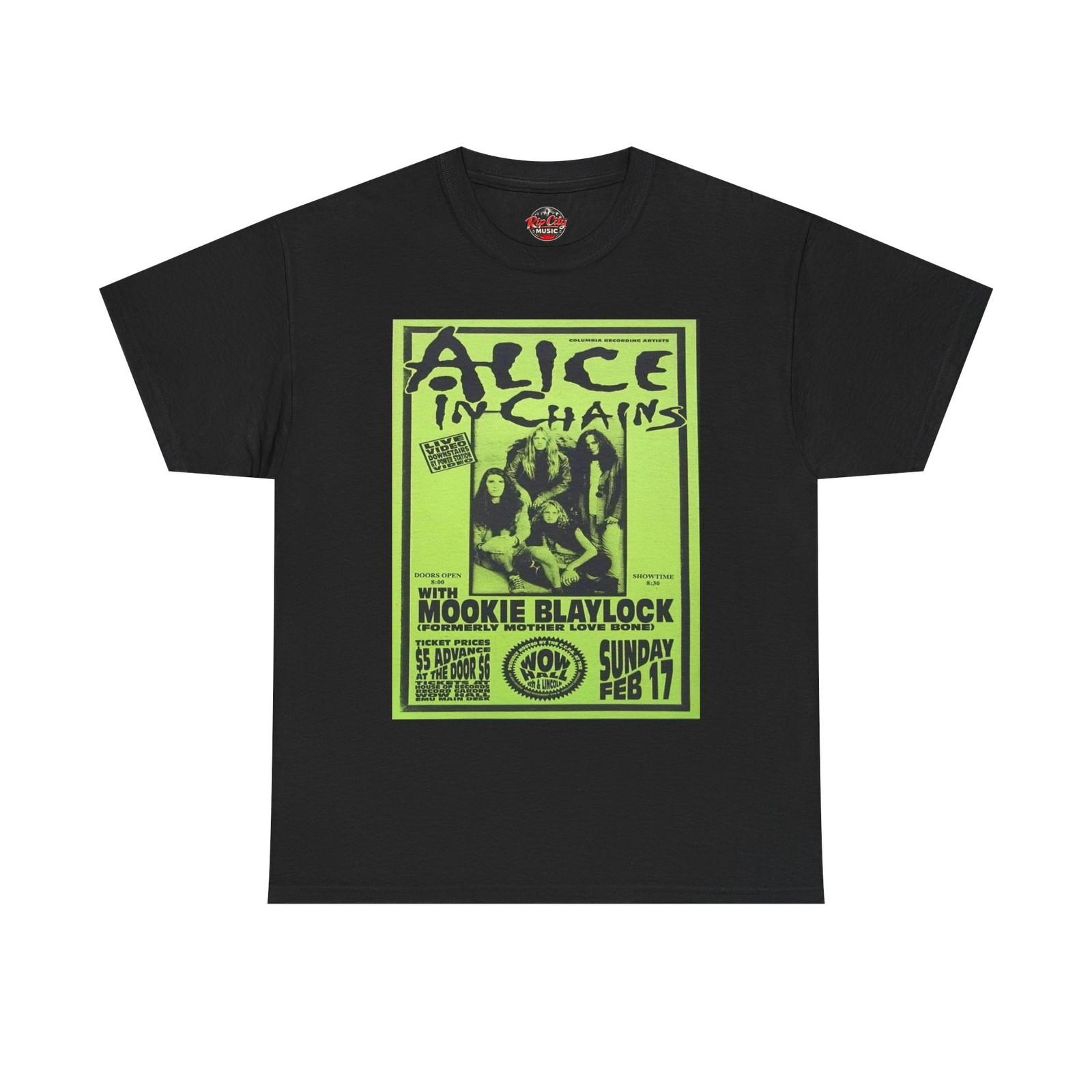 Alice in Chains Feb 17 WOW Hall Eugene Oregon Retro Concert Poster T-Shirt XXXXL