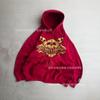 American Skull Print Hoodie Men Women Loose Fit Streetwear Sweatshirt Casualbiker Style