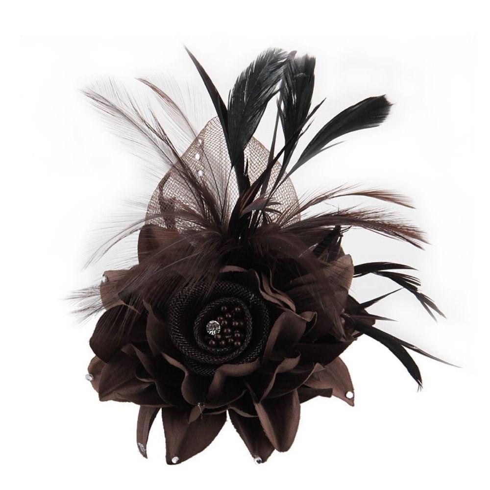 

Multi-color Fascinator Hat Feather Feather Hairpin Stylish Alice Hair Tie Clip Cocktail MRZY8B09-1