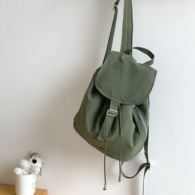

2025 Korean Style New Plaid Niche Nylon Backpack Women s Art Leisure Travel Light Student Schoolbag
