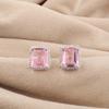 Morganite Gemstone 925 Sterling Silver Zircon Studs Earring 0.57" For Engagement Gift CZE-6-17