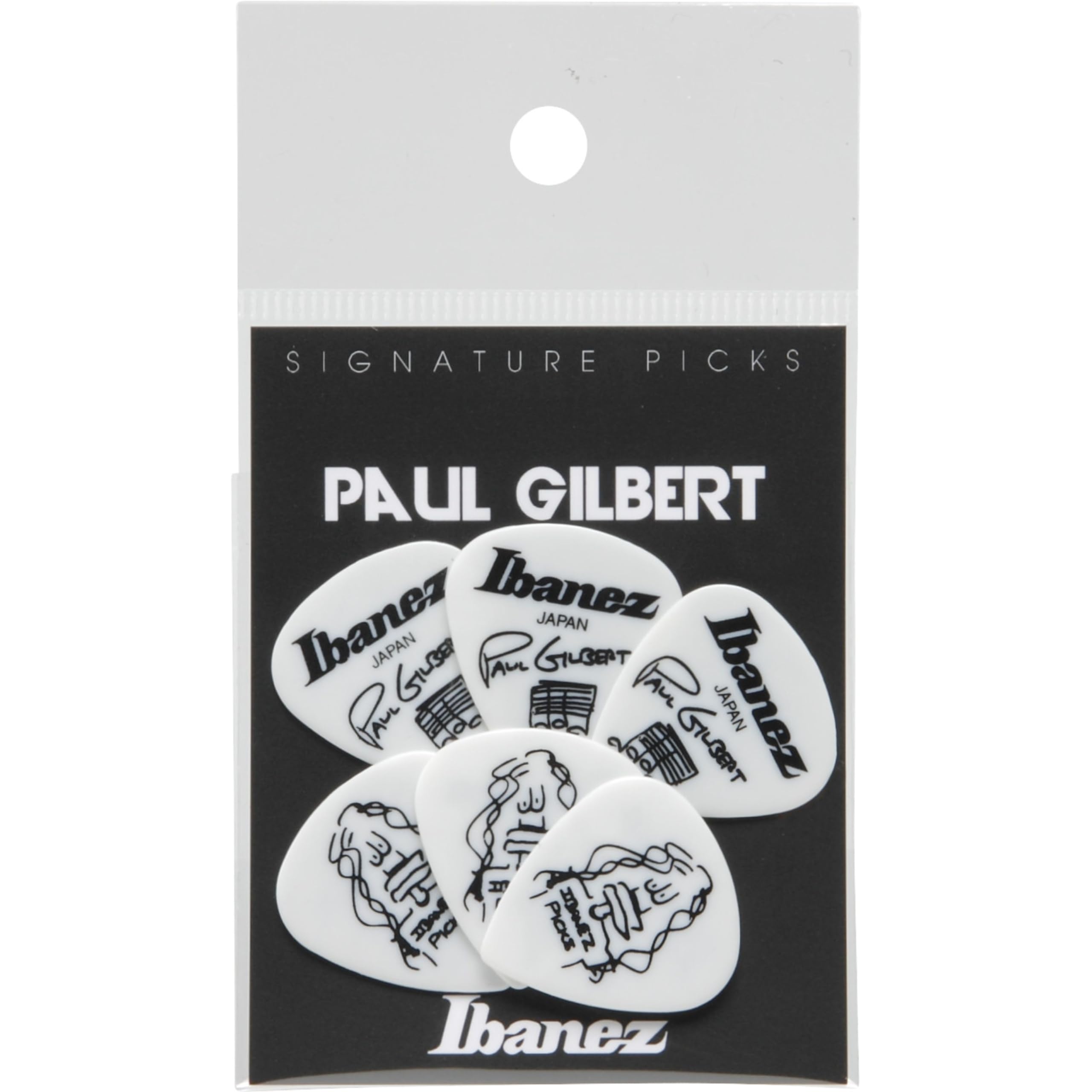 Ibanez Paul Gilbert Signature Guitar Picks 6-Pack [All 2 Colors] белый